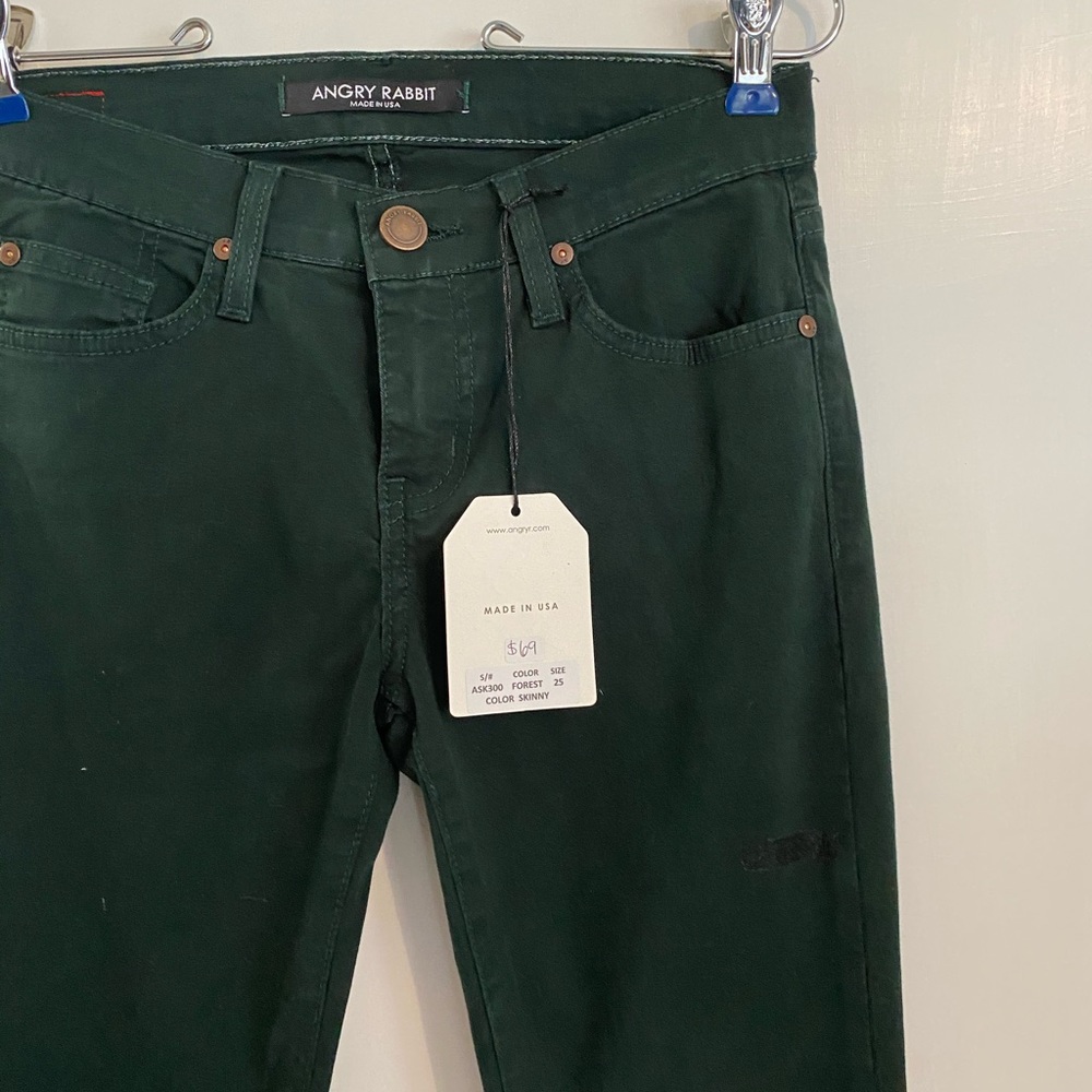 ModCloth Angry Rabbit High Waisted Forest Green 25 - Picture 2 of 4